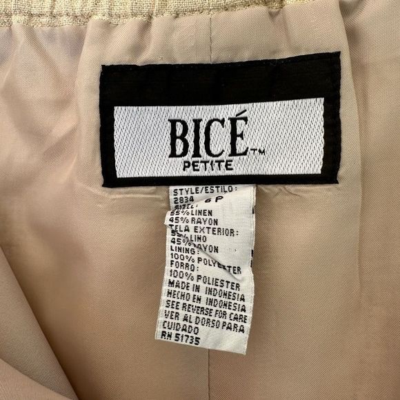 Bicé Tan Linen Blend skirt size 6p - Picture 6 of 7